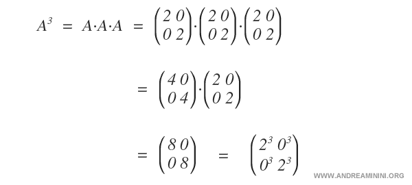 la potenza di una matrice diagonale è uguale alla potenza degli elementi della matrice